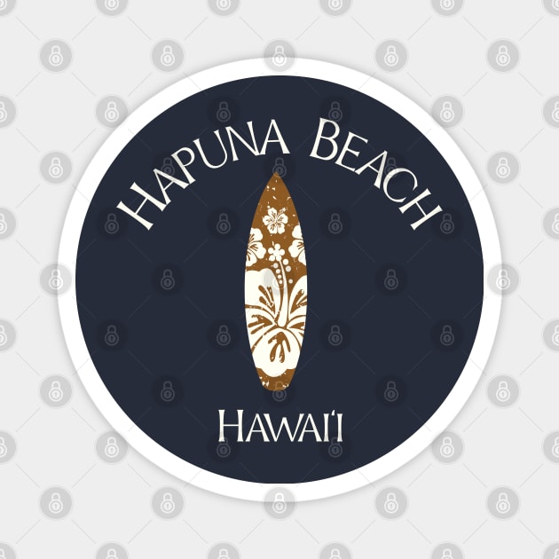 Hapuna Beach Hawaii Vintage Surfboard Magnet by TGKelly